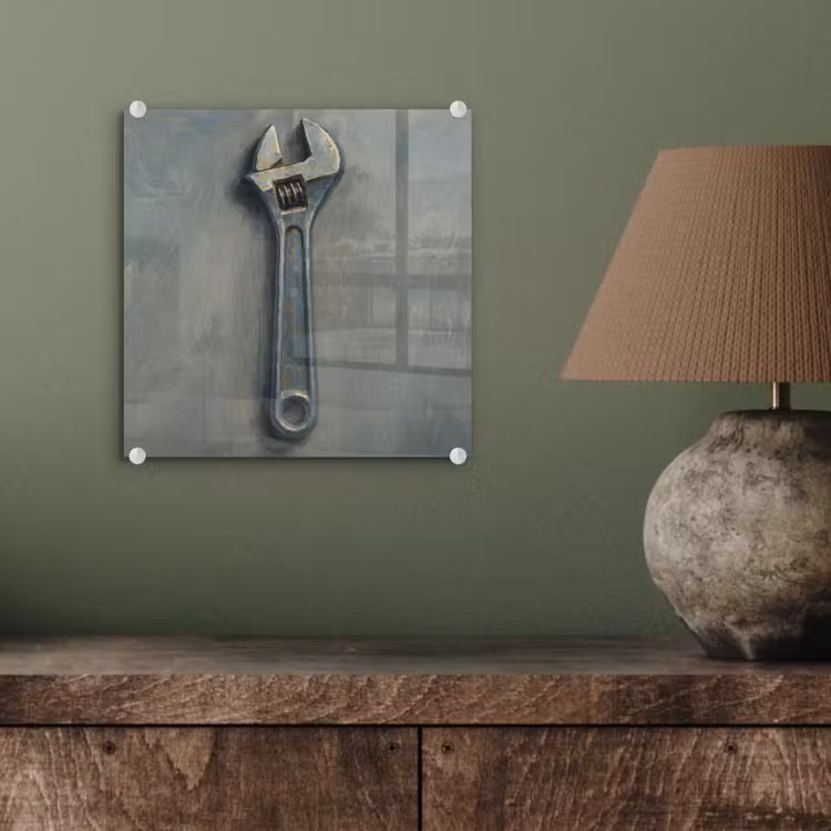 Glas schilderij - Moersleutel - Gereedschap - Verf — 4