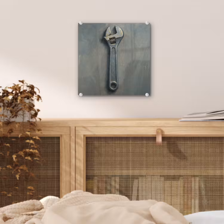 Glas schilderij - Moersleutel - Gereedschap - Verf — 5