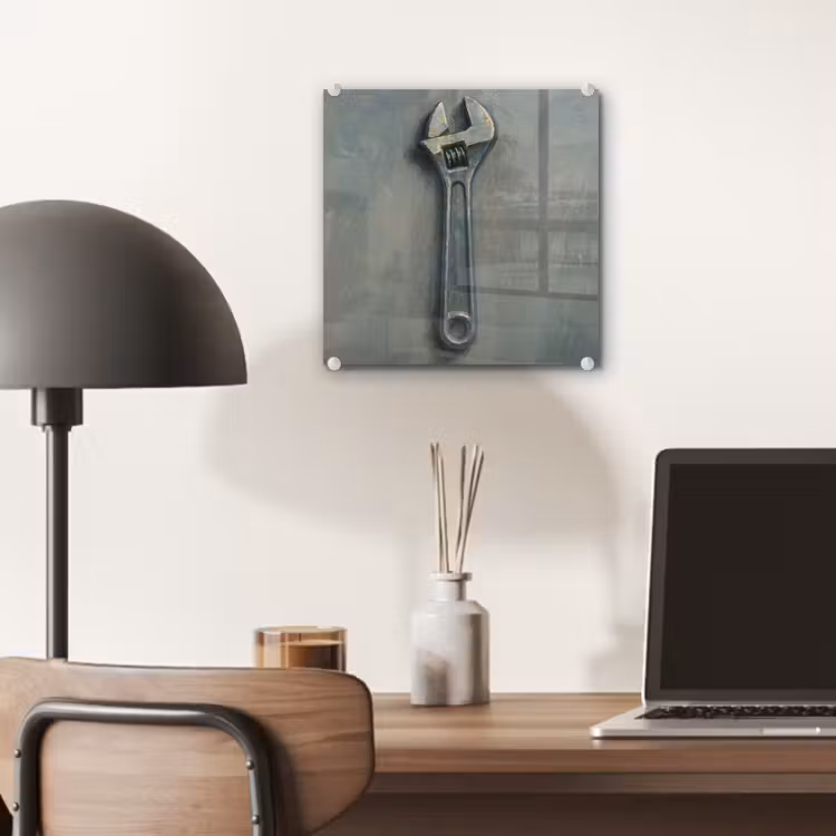 Glas schilderij - Moersleutel - Gereedschap - Verf — 7