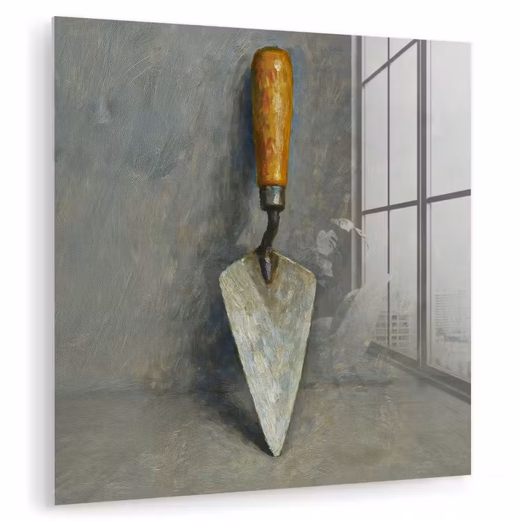 Glas schilderij - Troffel - Verf - Gereedschap — 1