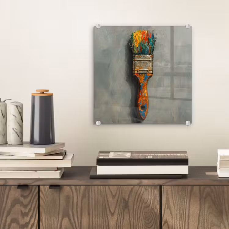 Glas schilderij - Verf - Kwast - Schilderij — 2