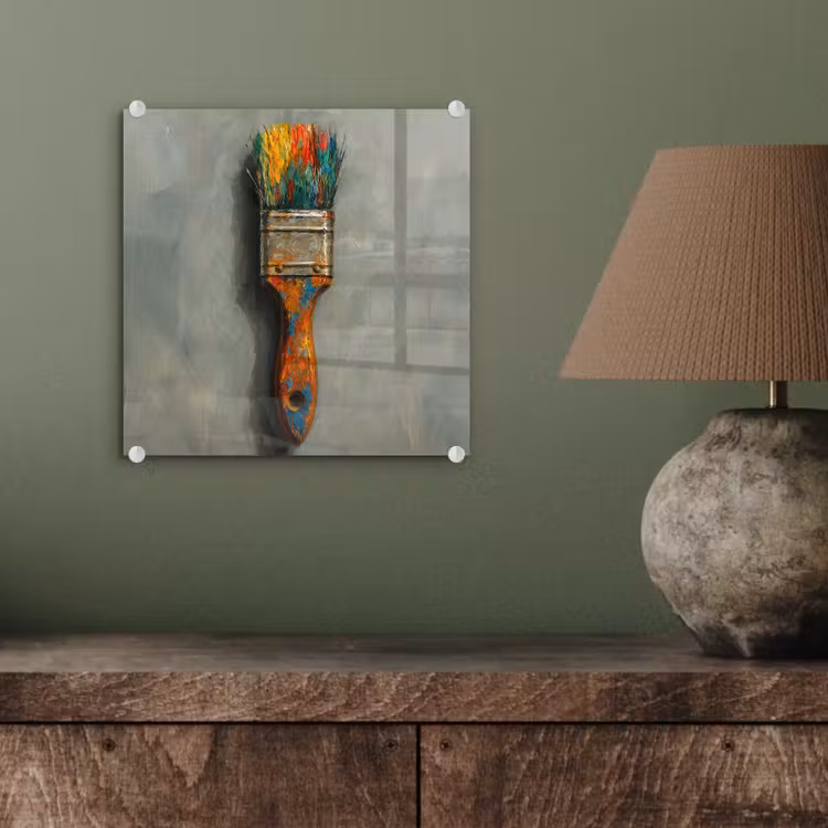 Glas schilderij - Verf - Kwast - Schilderij — 4