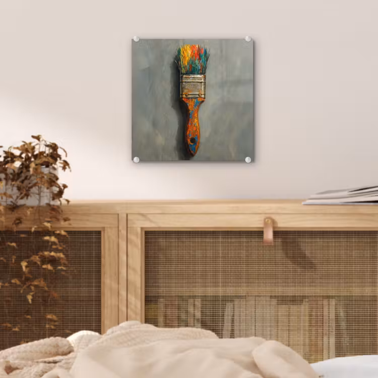 Glas schilderij - Verf - Kwast - Schilderij — 5