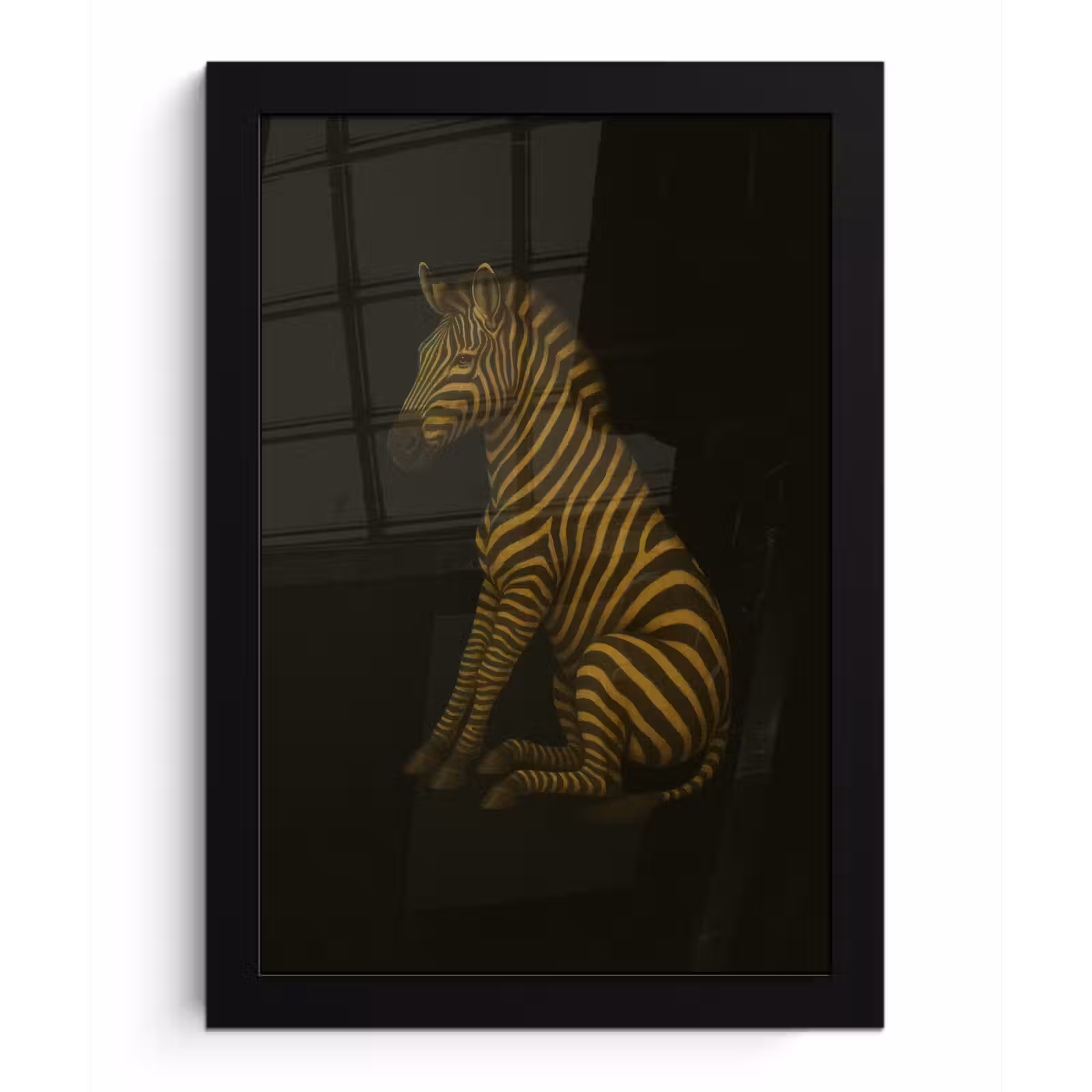 Poster met lijst - Zebra - Strepen - Goud — 1
