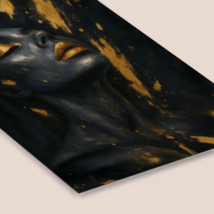 Poster met lijst - Gezicht - Vrouw - Verfspatten - Abstract — 7