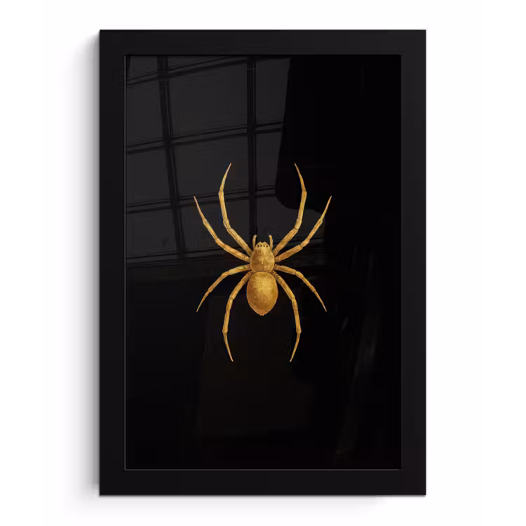 Poster met lijst - Spin - Goud - Minimalistisch - Poten — 1