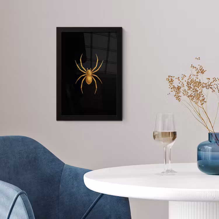 Poster met lijst - Spin - Goud - Minimalistisch - Poten — 4