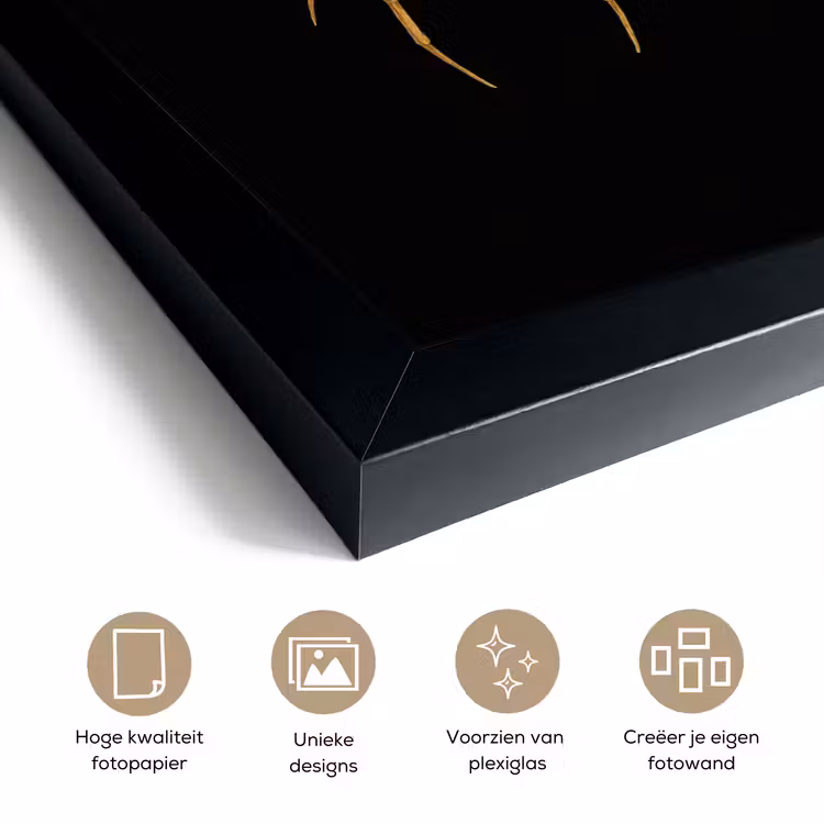 Poster met lijst - Spin - Goud - Minimalistisch - Poten — 6