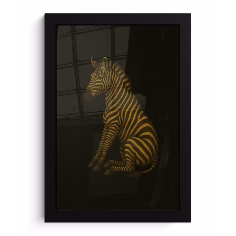 Poster met lijst - Zebra - Strepen - Goud — 1