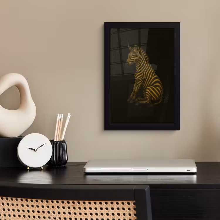 Poster met lijst - Zebra - Strepen - Goud — 2