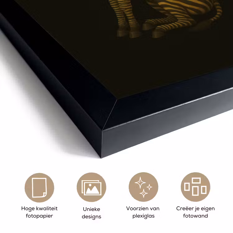 Poster met lijst - Zebra - Strepen - Goud — 6
