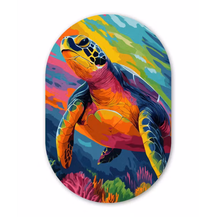 Wandoval Glas – Koraal - Schildpad - Abstract - Water — 1