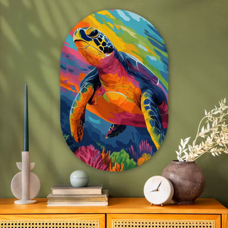Wandoval Glas – Koraal - Schildpad - Abstract - Water — 2