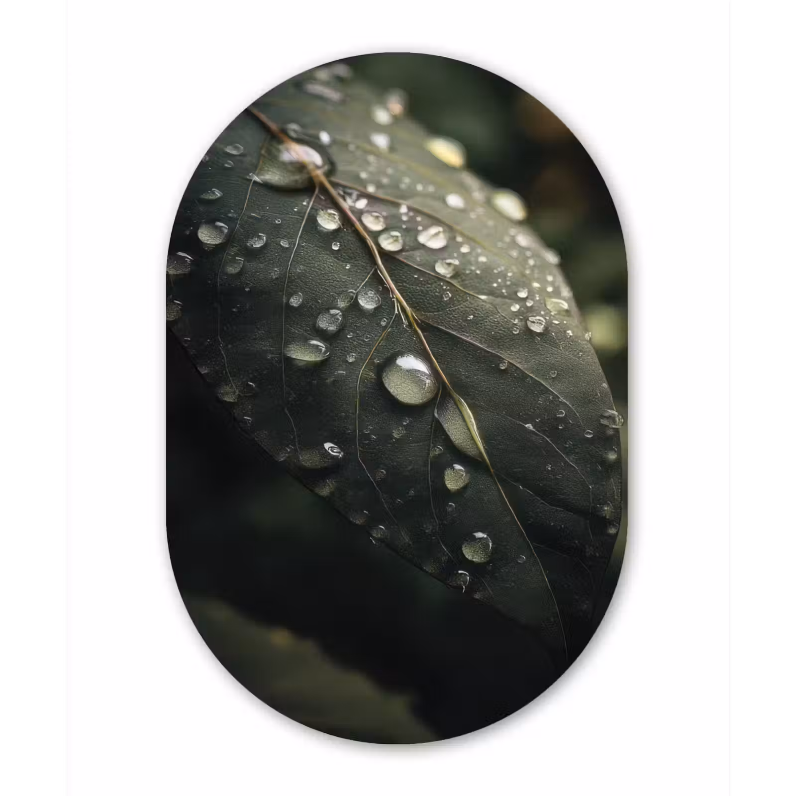 Wandoval Glas – Blad - Groen - Nerven - Regendruppels — 1