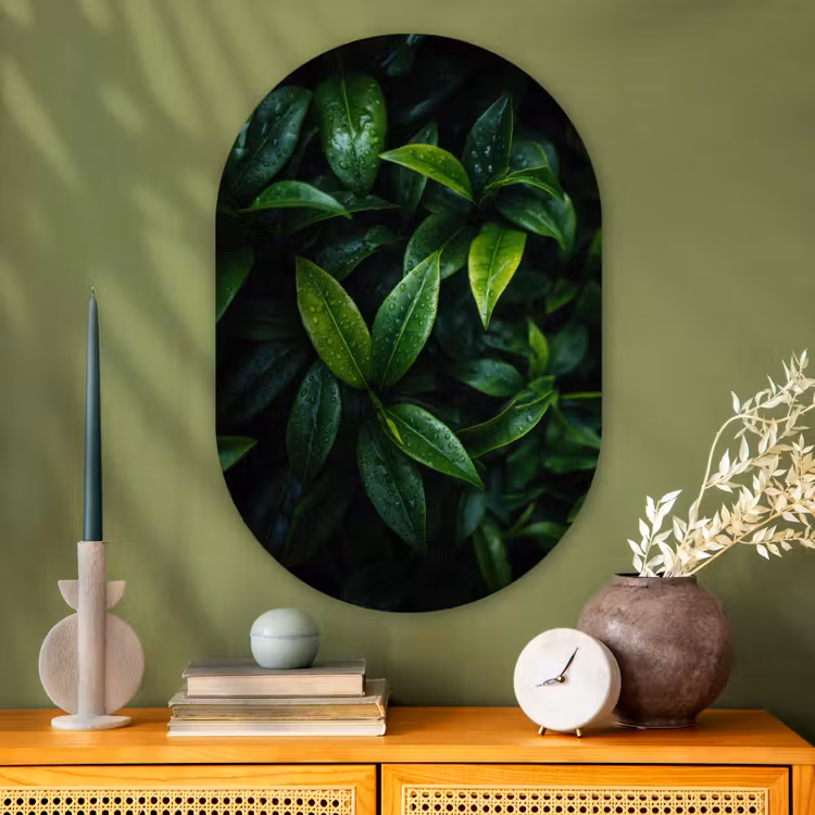 Wandoval Glas – Bladeren - Regendruppels - Licht - Groen — 2