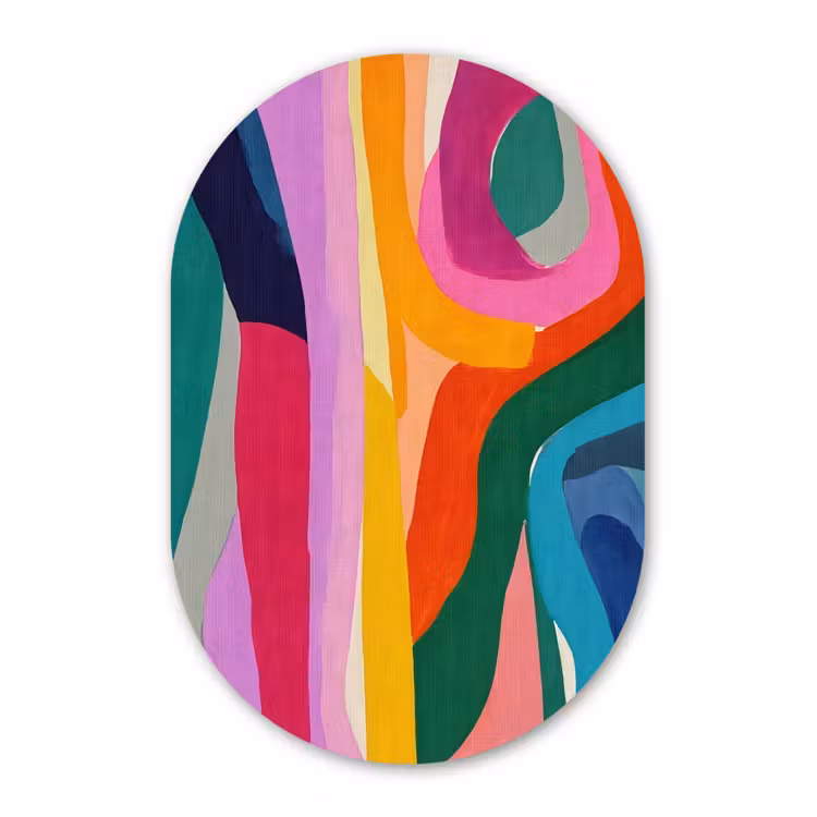 Wandoval Glas – Abstract - Kleurrijk - Golven - Lijnen — 1