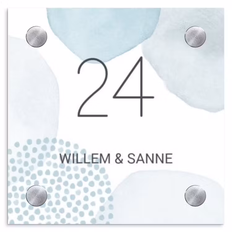 Naambordje voordeur - Vierkant - Abstract blauw - Klassiek — 1