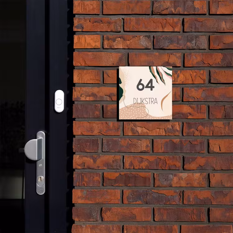 Naambordje voordeur - Vierkant - Abstract - Stippen - Modern — 2