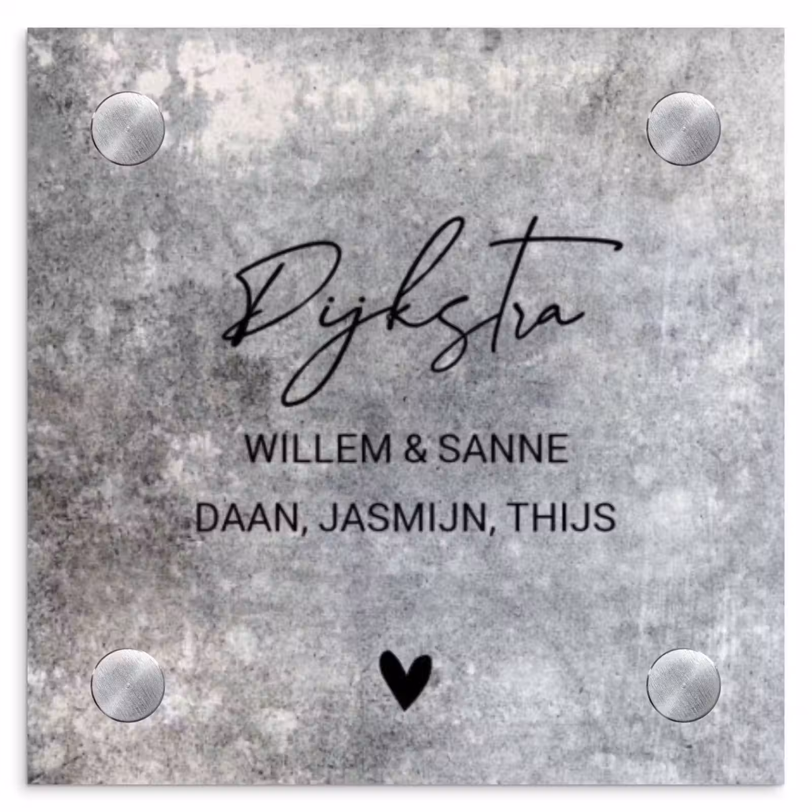 Naambordje voordeur - Vierkant - Beton - Sierlijk — 1