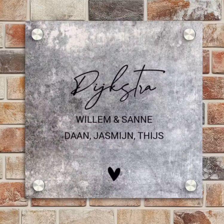 Naambordje voordeur - Vierkant - Beton - Sierlijk — 4