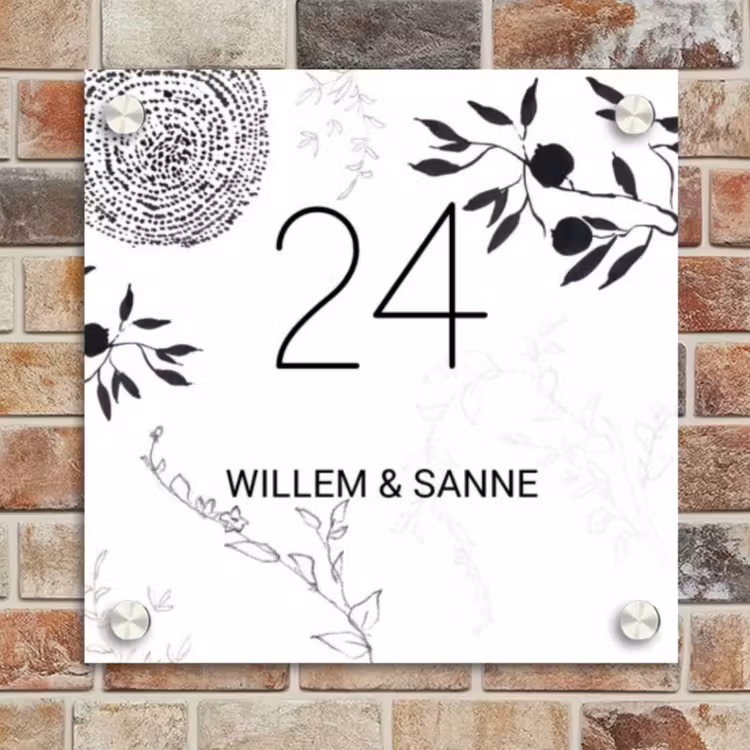 Naambordje voordeur - Vierkant - Botanisch - Klassiek — 4