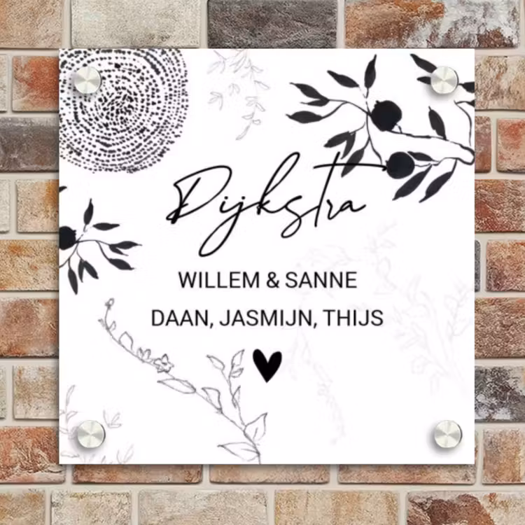Naambordje voordeur - Vierkant - Botanisch - Sierlijk — 4