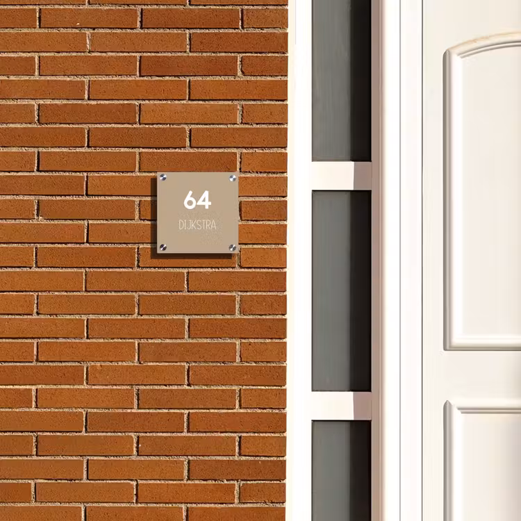 Naambordje voordeur - Vierkant - Zandkleur - Modern — 5
