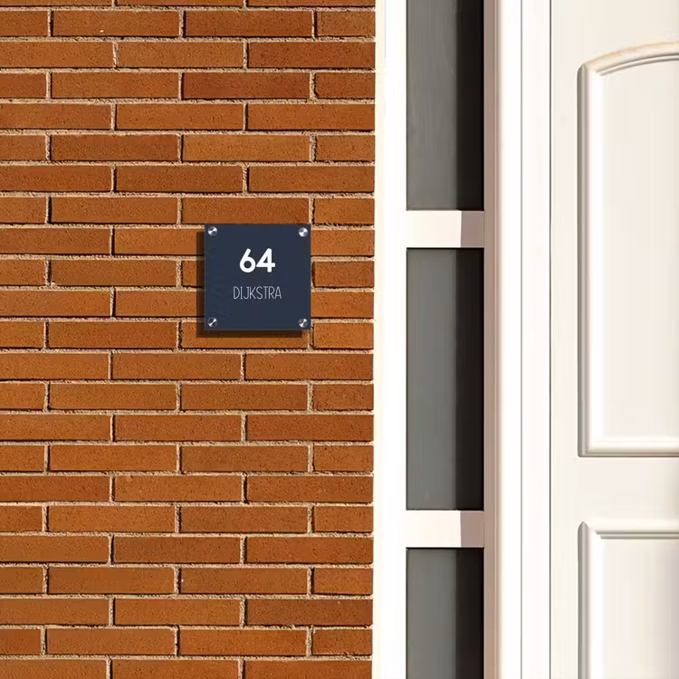 Naambordje voordeur - Vierkant - Effen blauw - Modern — 5