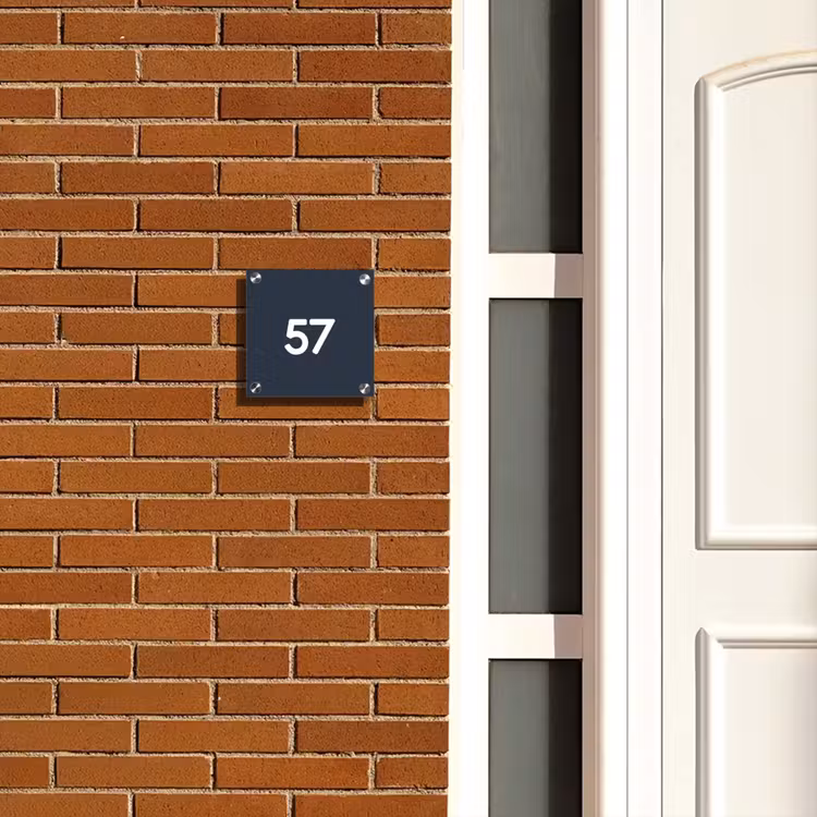 Naambordje voordeur - Vierkant - Effen blauw - Traditioneel — 5
