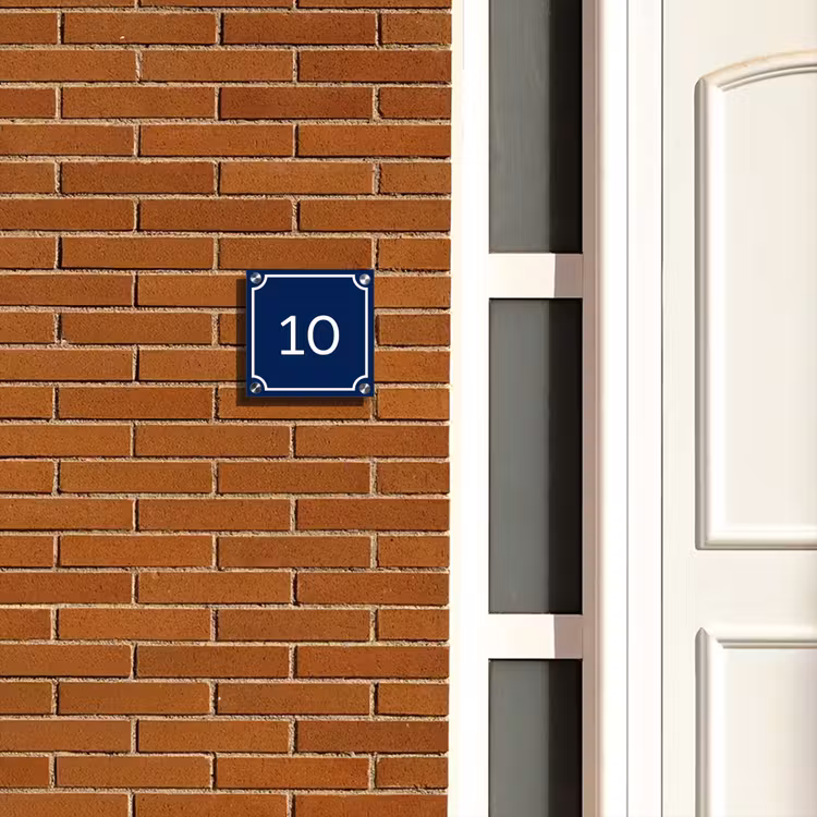 Naambordje voordeur - Vierkant - Blauw - Kader - Regulier — 5