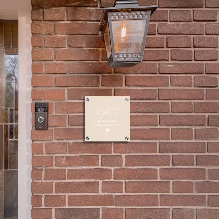 Naambordje voordeur - Vierkant - Effen - Beige - Sierlijk — 3