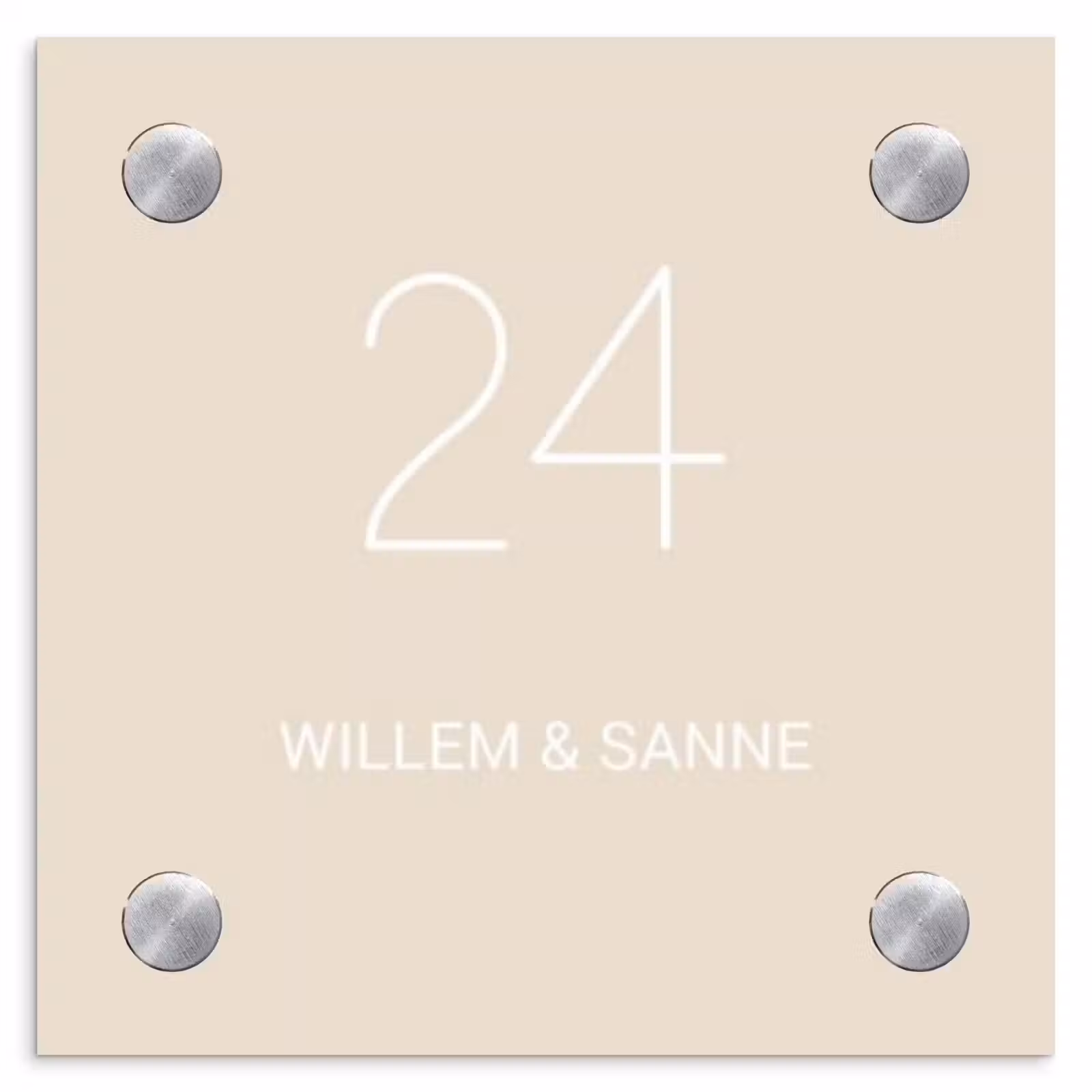 Naambordje voordeur - Vierkant - Effen - Beige - Klassiek — 1