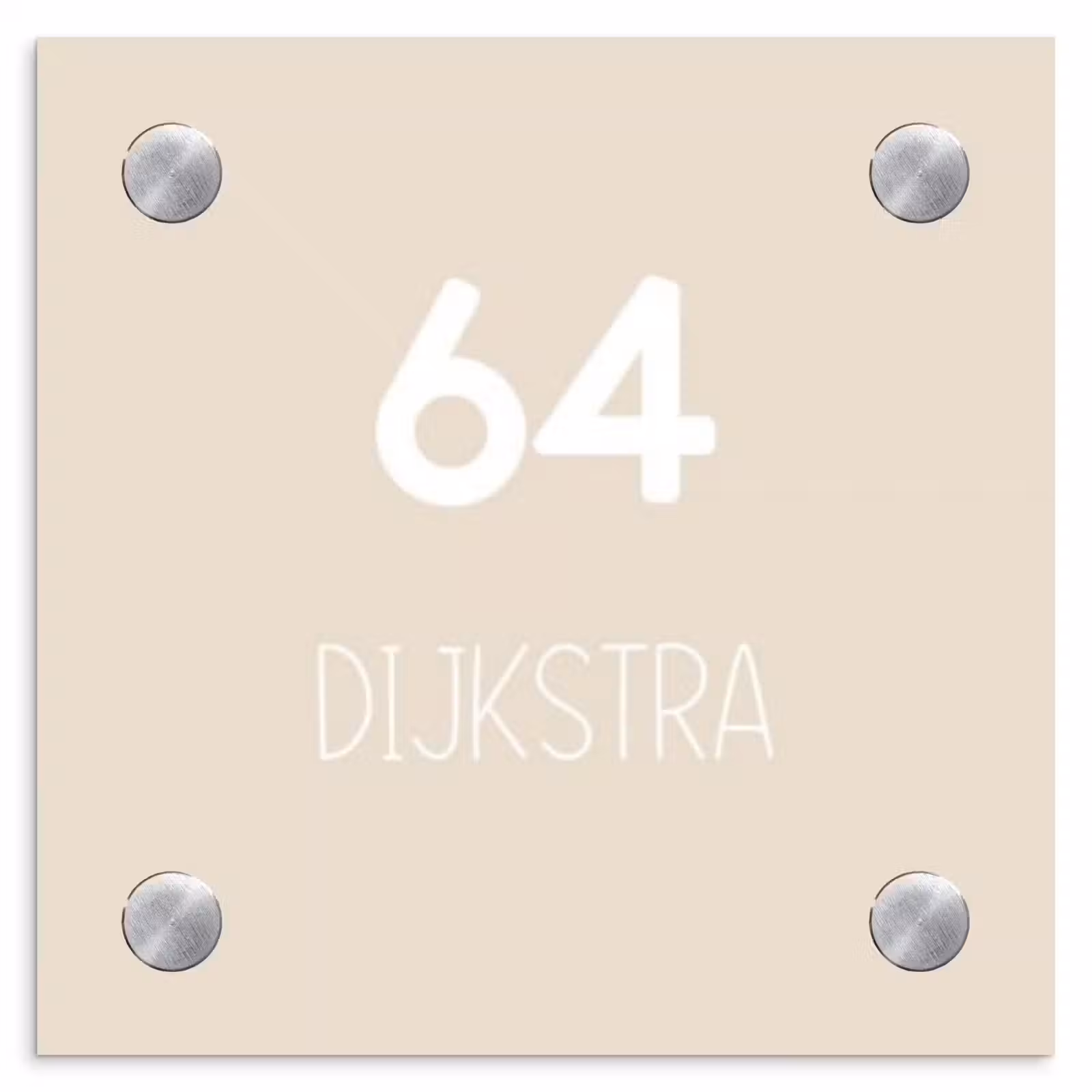 Naambordje voordeur - Vierkant - Effen - Beige - Modern — 1
