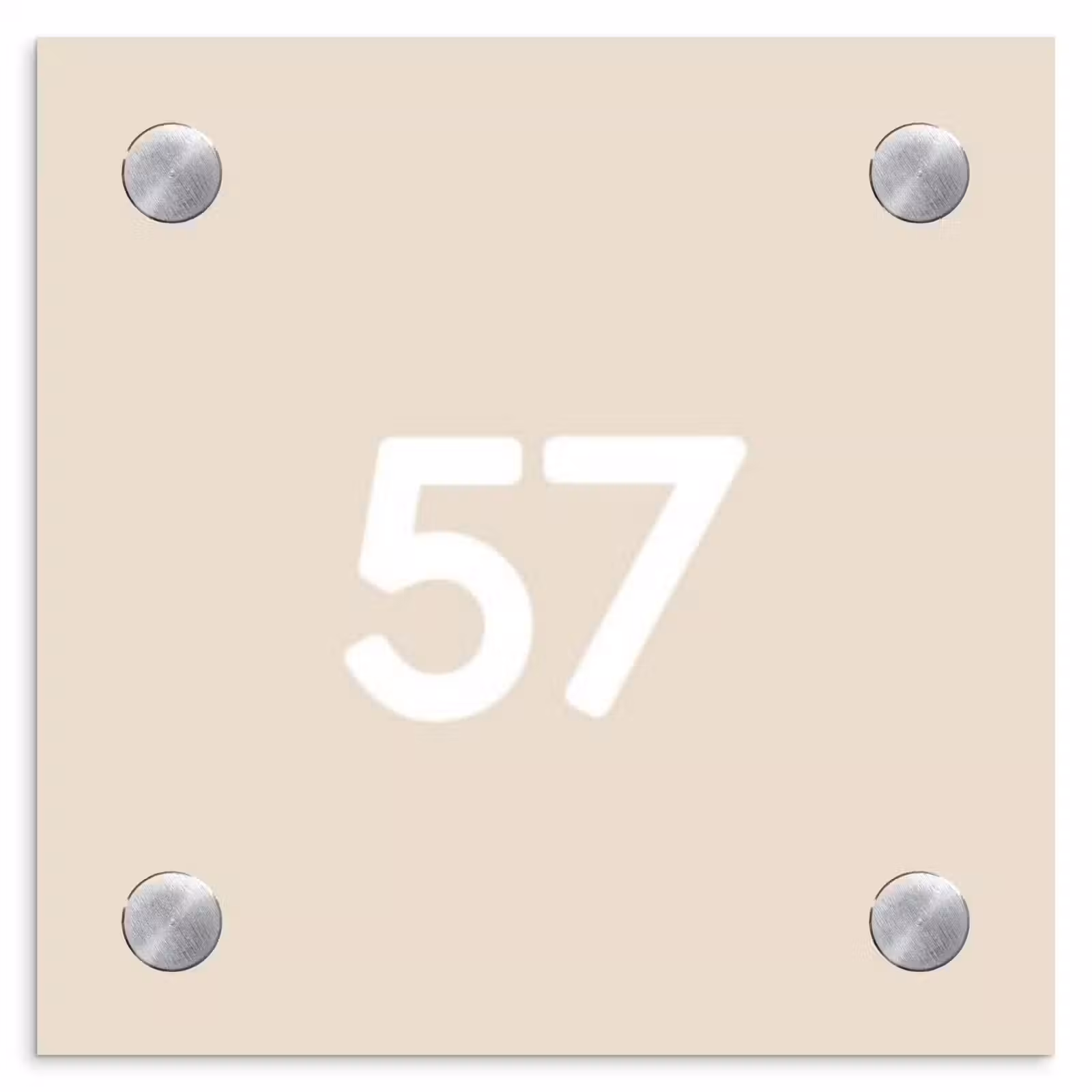 Naambordje voordeur - Vierkant - Effen - Beige - Traditioneel — 1