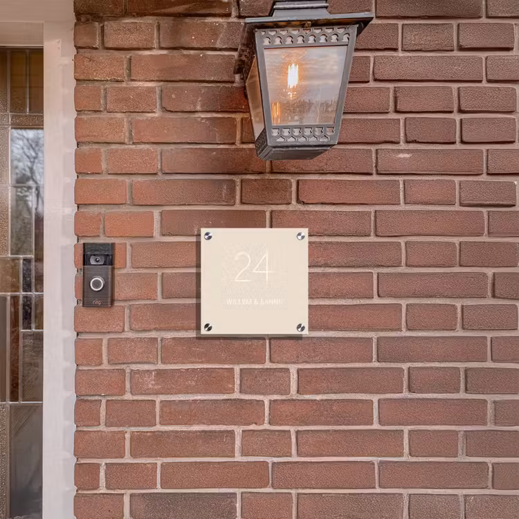 Naambordje voordeur - Vierkant - Effen - Beige - Klassiek — 3