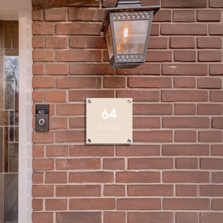 Naambordje voordeur - Vierkant - Effen - Beige - Modern — 3