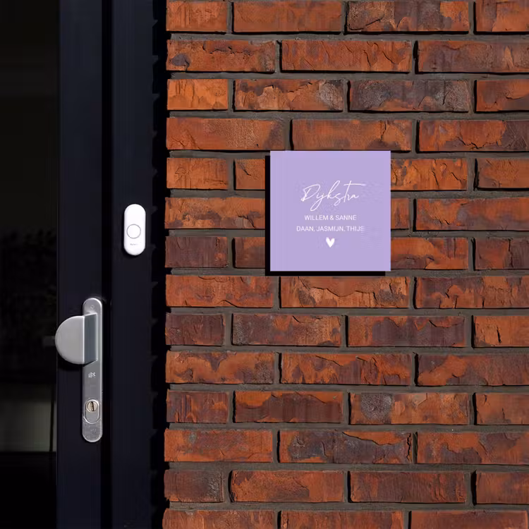 Naambordje voordeur - Vierkant - Effen - Lila - Sierlijk — 2
