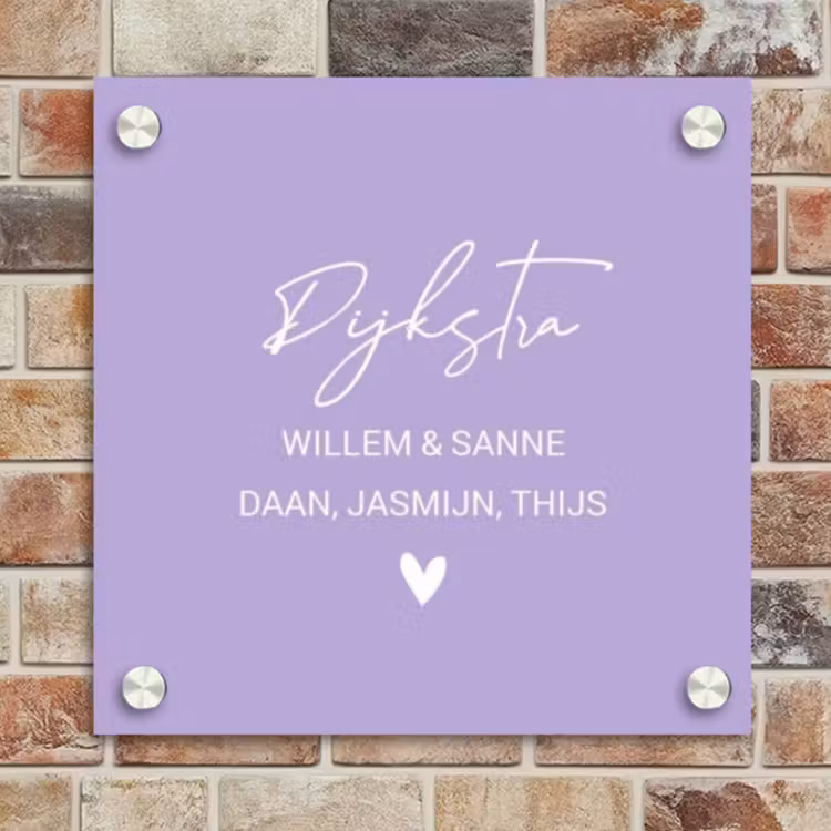 Naambordje voordeur - Vierkant - Effen - Lila - Sierlijk — 4