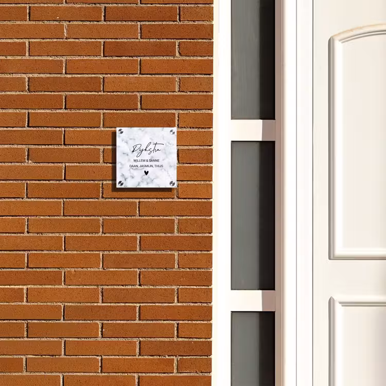 Naambordje voordeur - Vierkant - Lichtblauw marmer - Sierlijk — 5