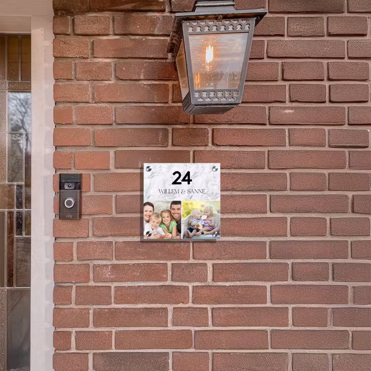 Naambordje voordeur - Vierkant - Marmer met foto's - Klassiek — 3