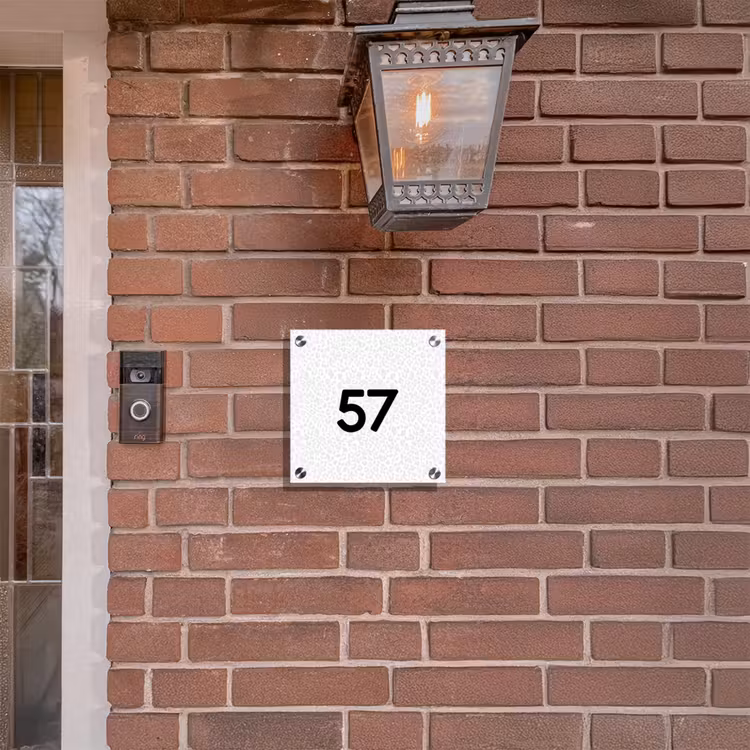 Naambordje voordeur - Vierkant - Lichtgrijs luipaard - Traditioneel — 3