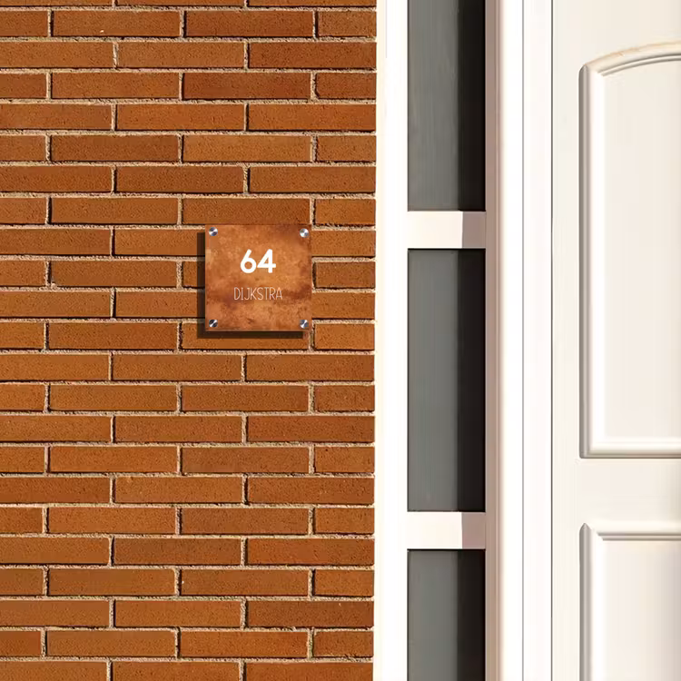 Naambordje voordeur - Vierkant - Roest - Modern — 5