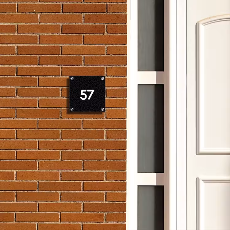 Naambordje voordeur - Vierkant - Zwart panterprint - Traditioneel — 5