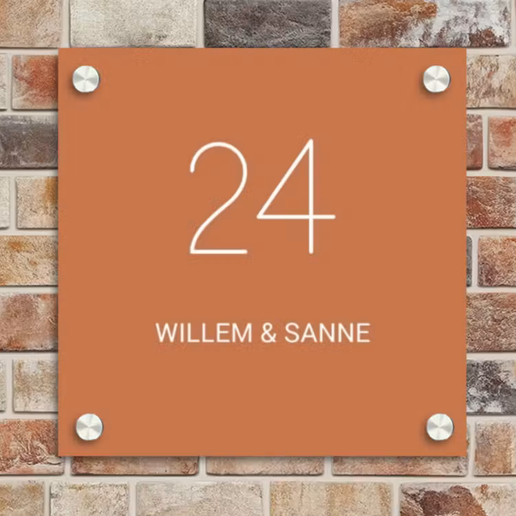 Naambordje voordeur - Vierkant - Terracotta - Klassiek — 4