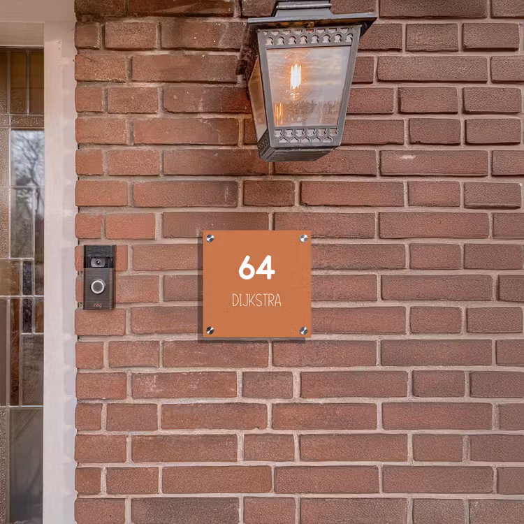 Naambordje voordeur - Vierkant - Terracotta - Modern — 3