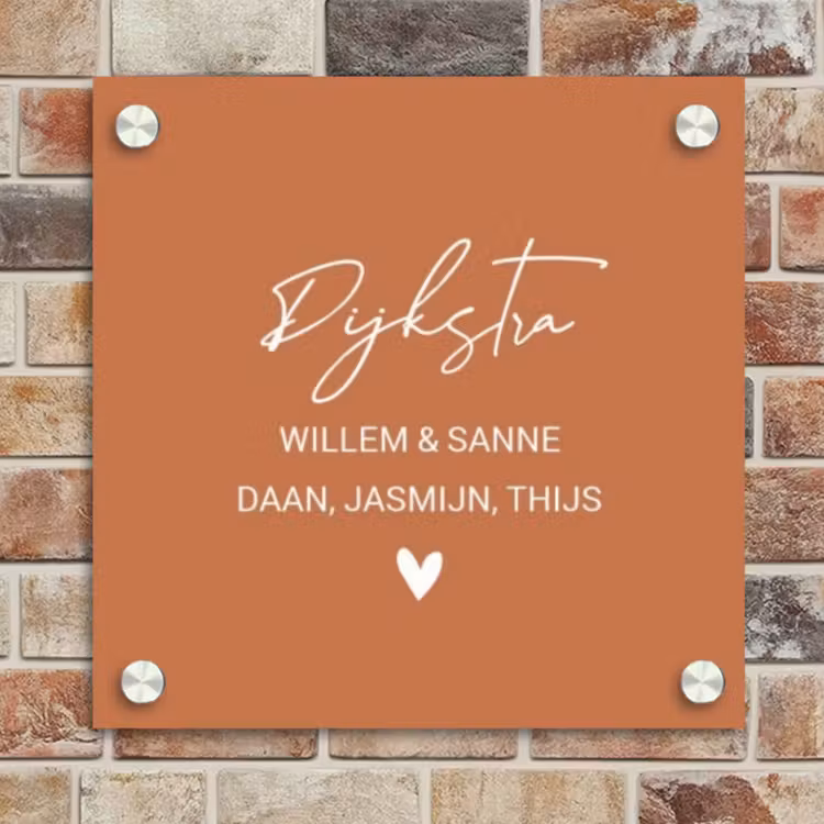 Naambordje voordeur - Vierkant - Terracotta - Sierlijk — 4