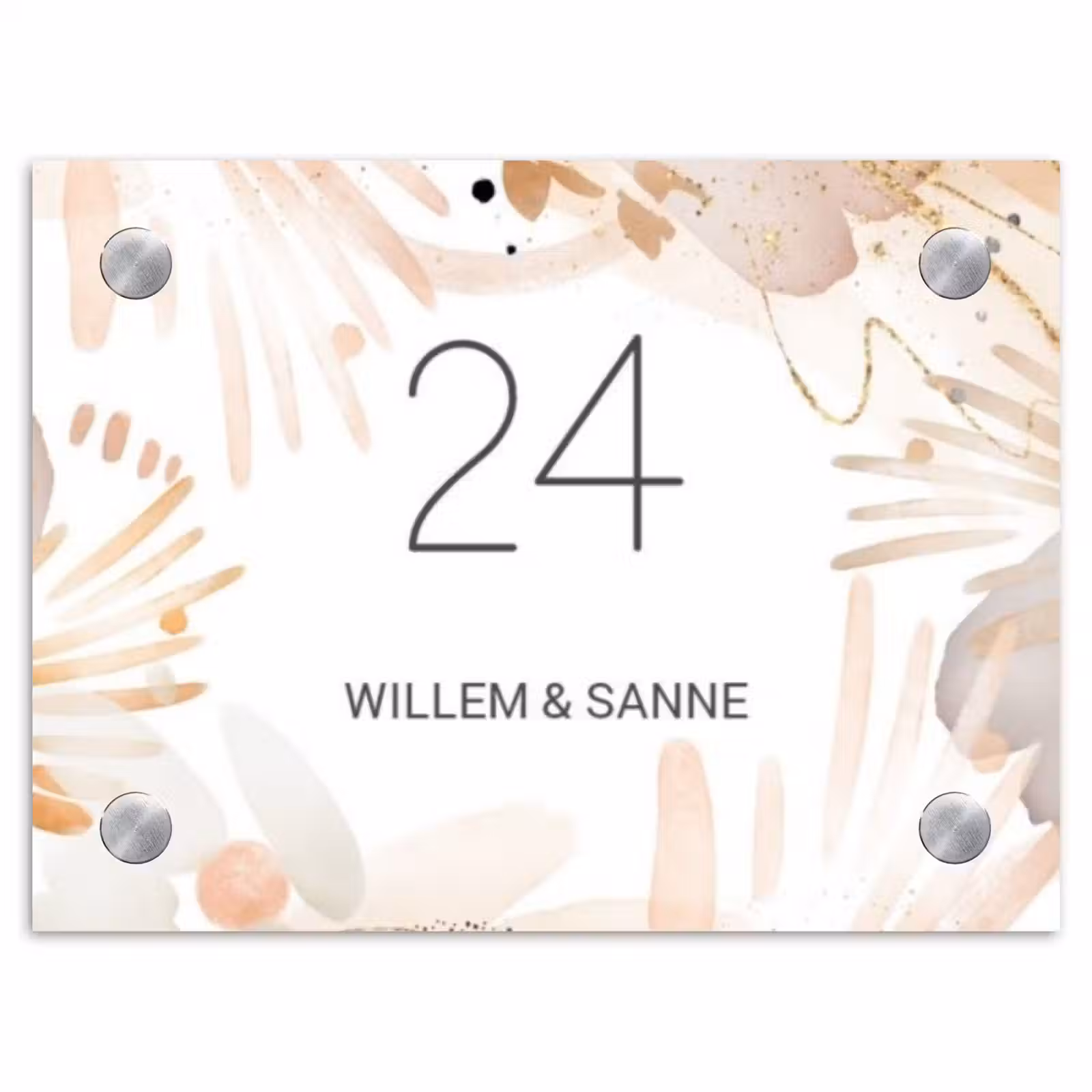 Naambordje voordeur - Rechthoek - Abstract beige - Klassiek — 1
