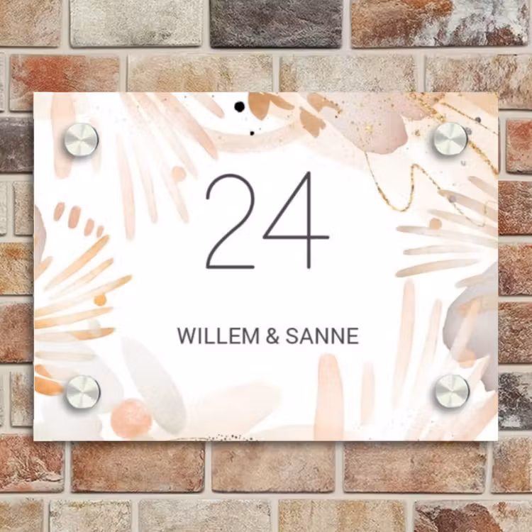 Naambordje voordeur - Rechthoek - Abstract beige - Klassiek — 4