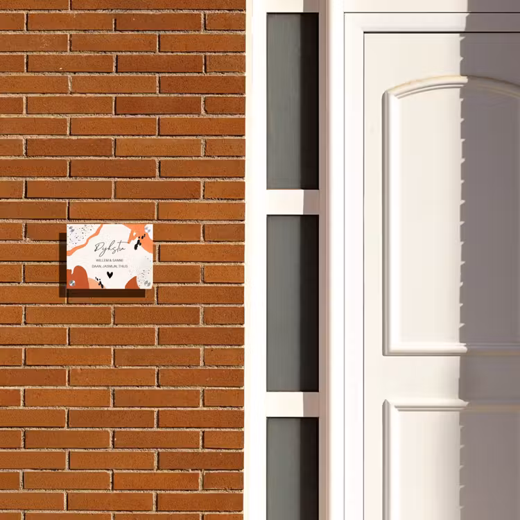 Naambordje voordeur - Rechthoek - Abstract oranje - Sierlijk — 3