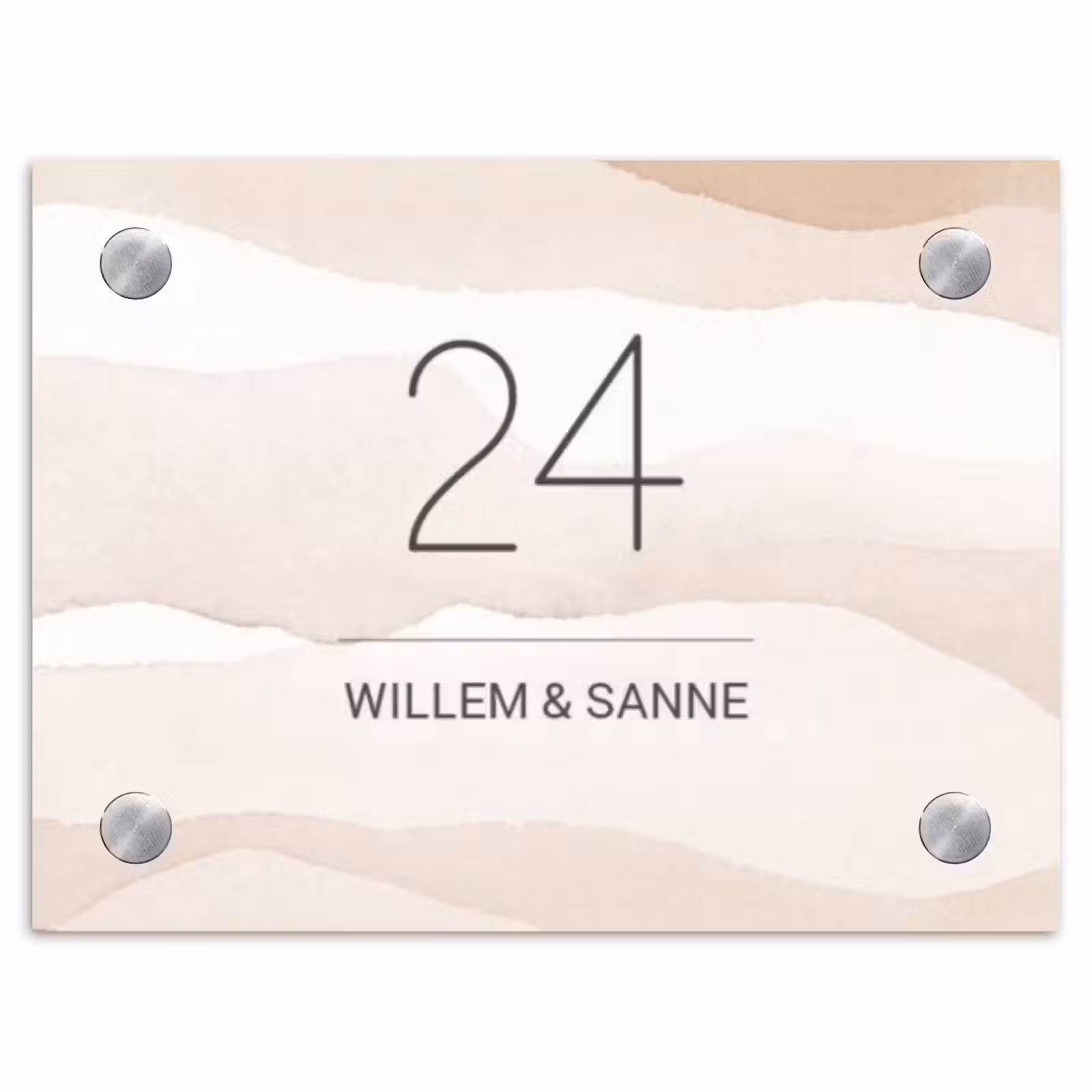 Naambordje voordeur - Rechthoek - Beige lagen - Klassiek — 1